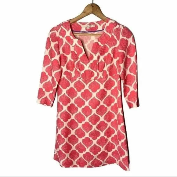 Boden Boho Moroccan Ikat Linen Pink & White Dress