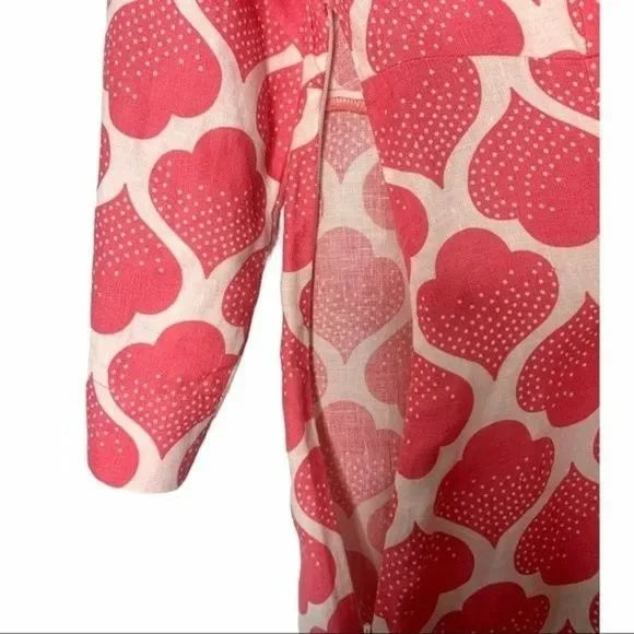 Boden Boho Moroccan Ikat Linen Pink & White Dress