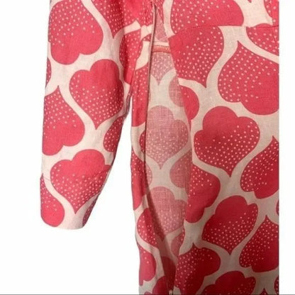 Boden Boho Moroccan Ikat Linen Pink & White Dress