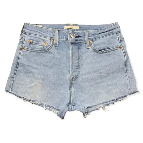 Levi’s Hidden Button Fly Cut Off Raw Hem Shorts