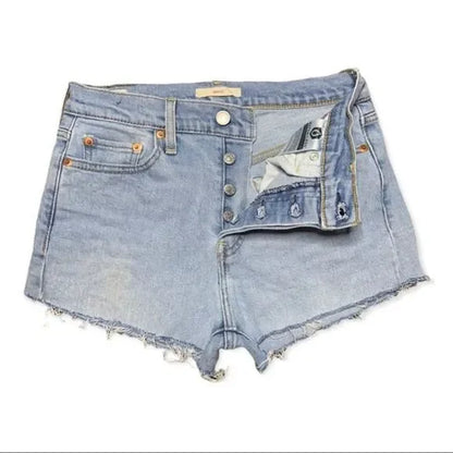 Levi’s Hidden Button Fly Cut Off Raw Hem Shorts
