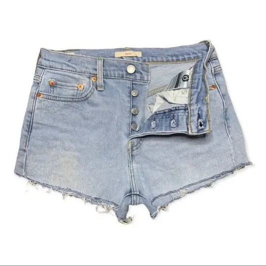 Levi’s Hidden Button Fly Cut Off Raw Hem Shorts