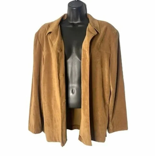 Briggs Brown Faux Suede Stretch Blazer