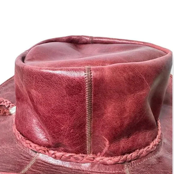 Vintage Leather Rancher Cowboy Hat