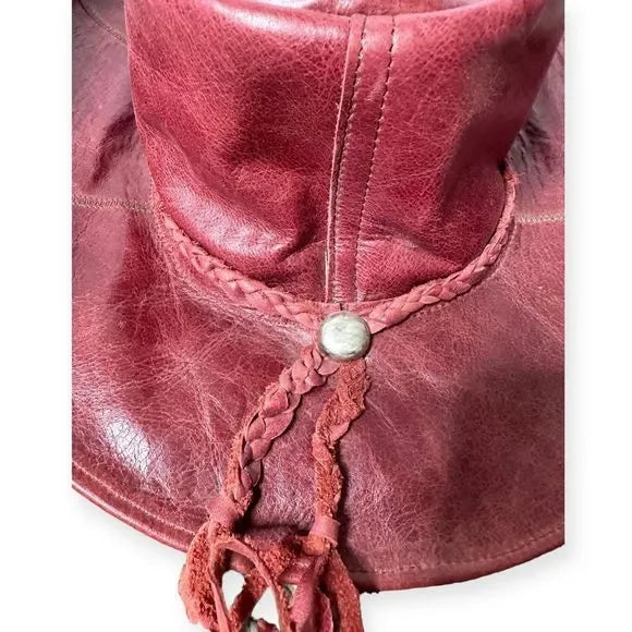 Vintage Leather Rancher Cowboy Hat