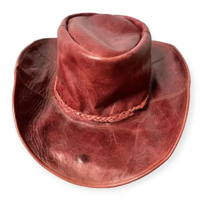 Vintage Leather Rancher Cowboy Hat