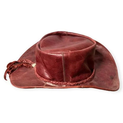 Vintage Leather Rancher Cowboy Hat