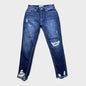 KanCan Distressed Shark Hem Boyfriend Jeans Women's Size 25