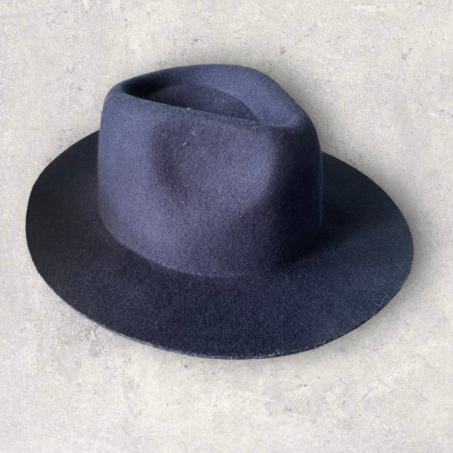 Women’s Wool Midnight Blue Wide Brim Fedora Hat
