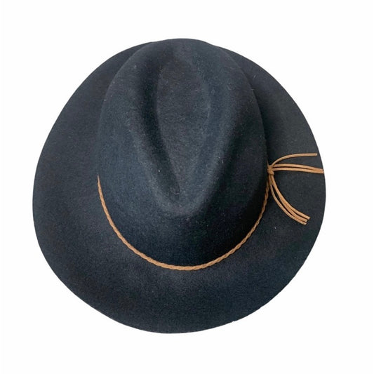 Women's Black Braided Wool Fedora Felt Hat