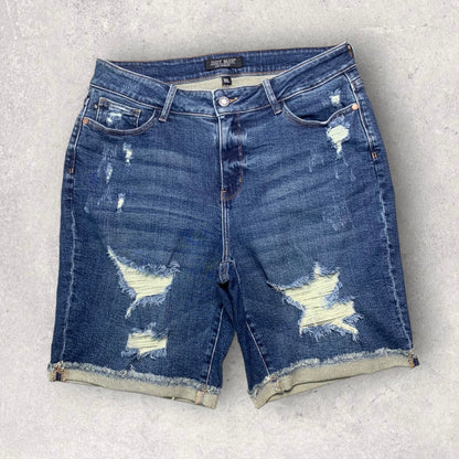 J udy Blue Amaya High Rise Distressed Bermuda Shorts Women’s Size 1X
