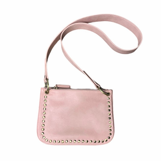 Pink Georgia Double Pouch Studded Long Strap Bag