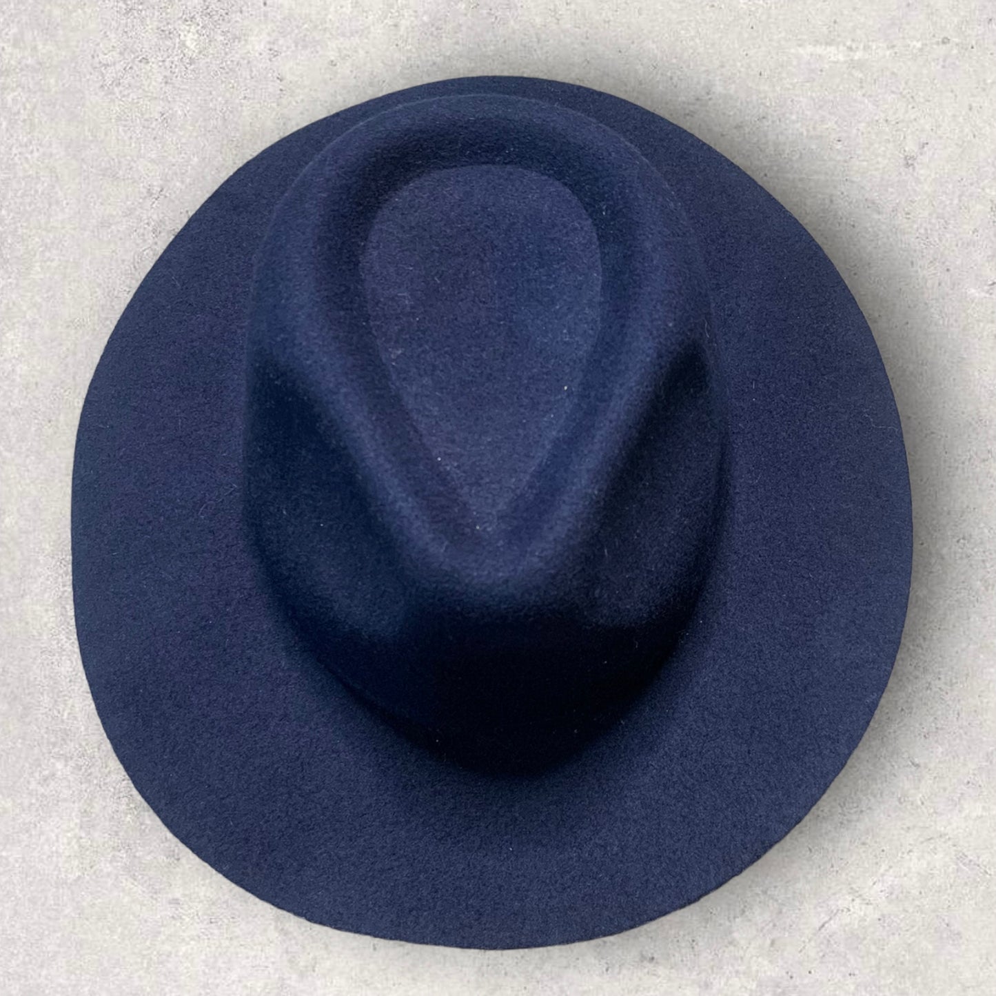 Women’s Wool Midnight Blue Wide Brim Fedora Hat