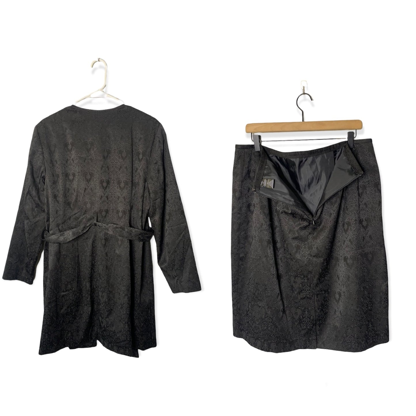 Vintage Isabella Women’s Black 2 Piece  Midi Jacket & Suit Set