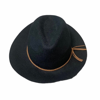 Women's Black Braided Wool Fedora Felt Hat
