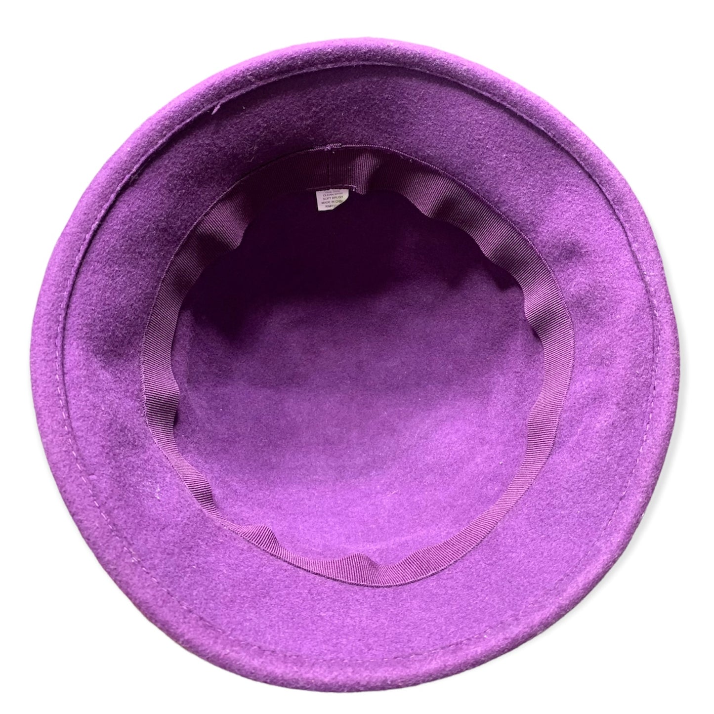 Vintage Bow Accent Wool Purple Cloche Hat