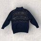 Vintage IB Diffusion Silk & Rabbit Fur Turtleneck Jeweled Sweater Size Large