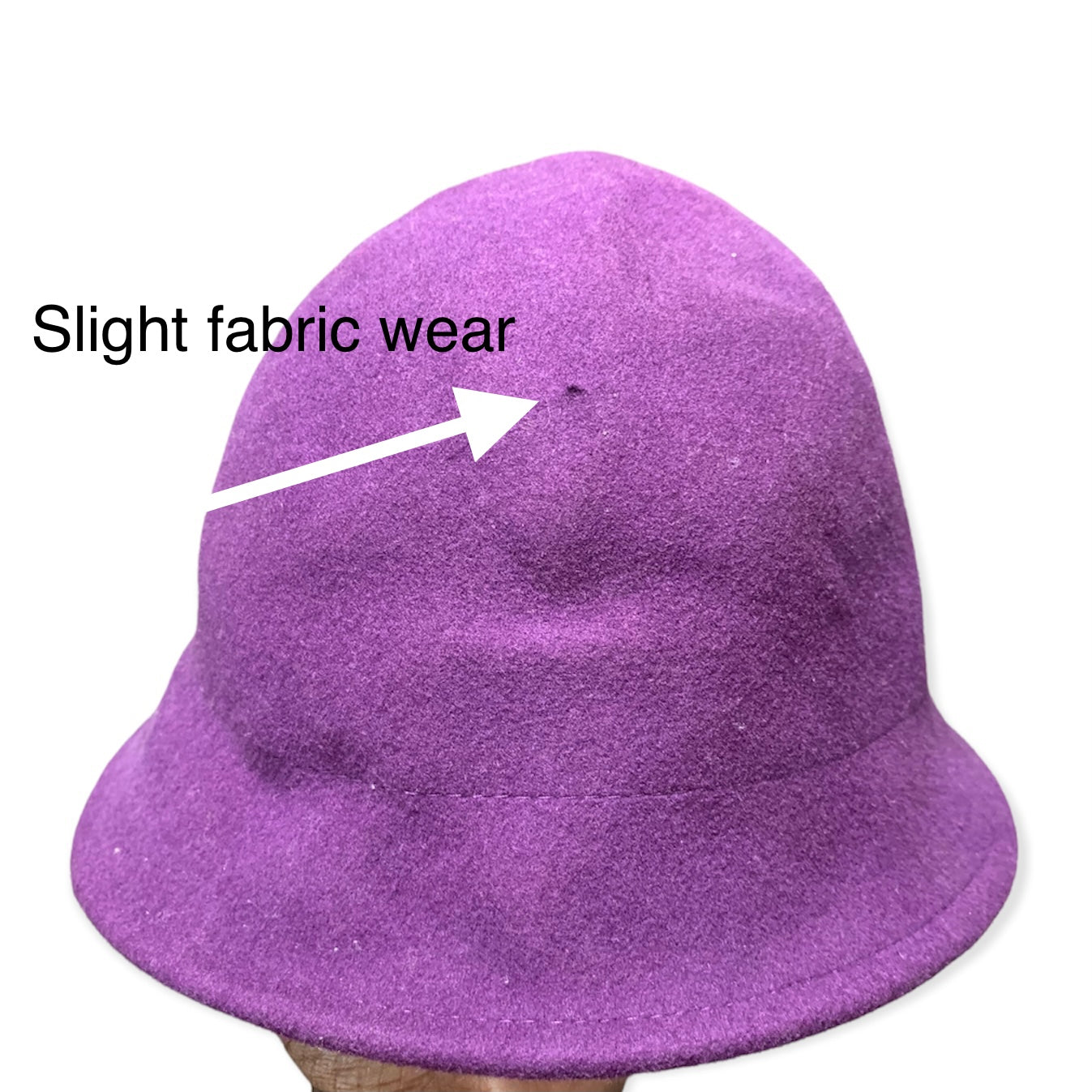 Vintage Bow Accent Wool Purple Cloche Hat