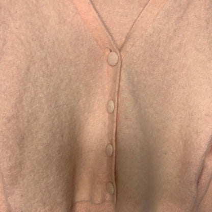 & Other Stories Soft Pink Cropped Wool Blend Button Cardigan