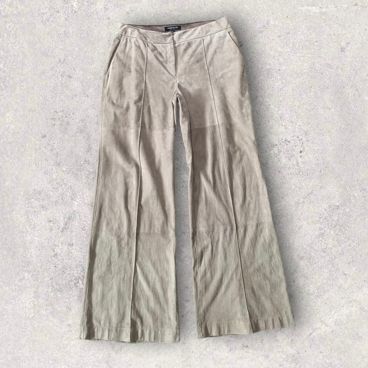 Lafayette 148 Suede Leather Wide Leg Pants Women’s Size 8