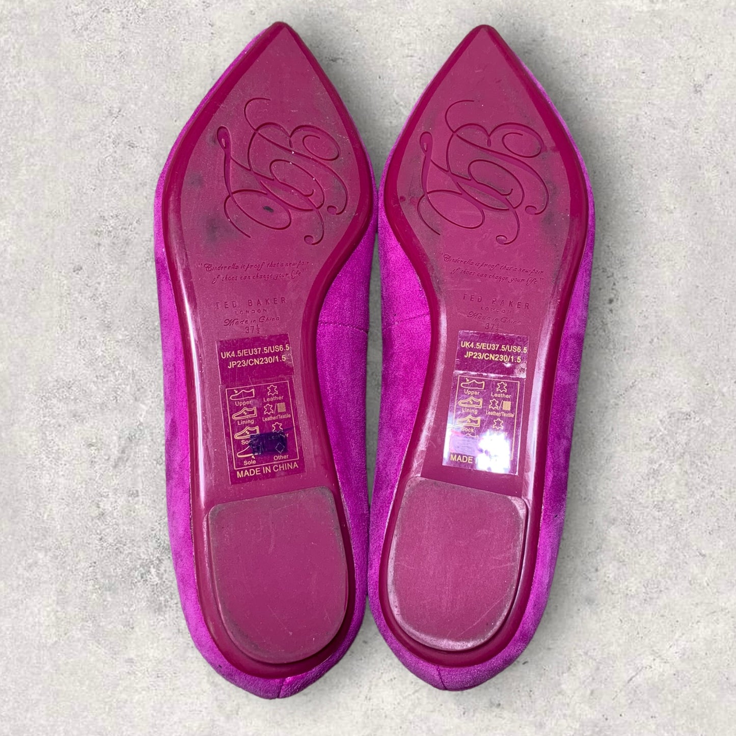 Women’s Magenta & Metallic Gold Leather Loafers Size 6 ½