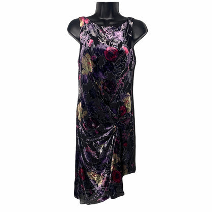 Boho Sleeveless Floral Velvet Burnout Dress