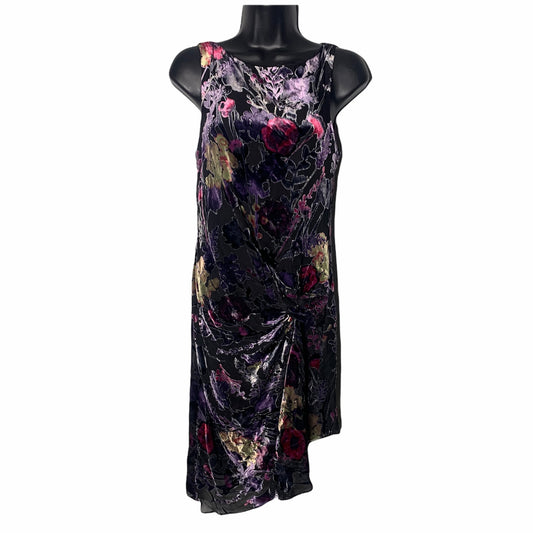 Boho Sleeveless Floral Velvet Burnout Dress
