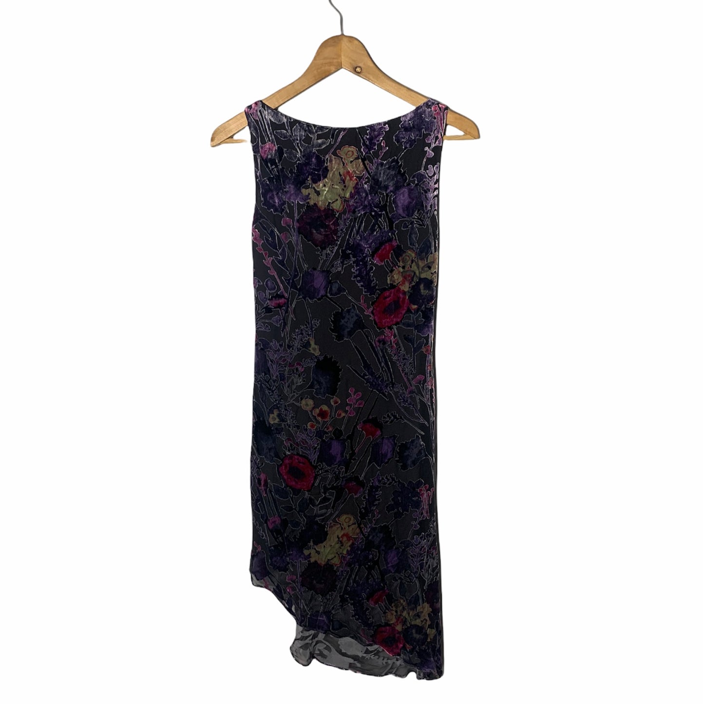 Boho Sleeveless Floral Velvet Burnout Dress