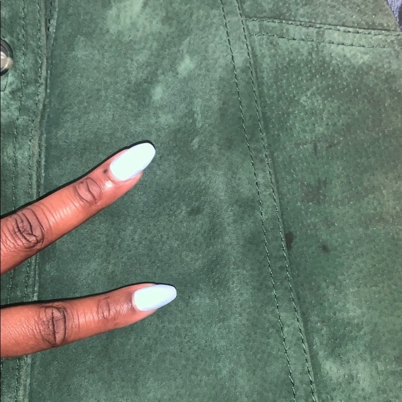 Vintage Forest Green Leather Button Front Midi Skirt