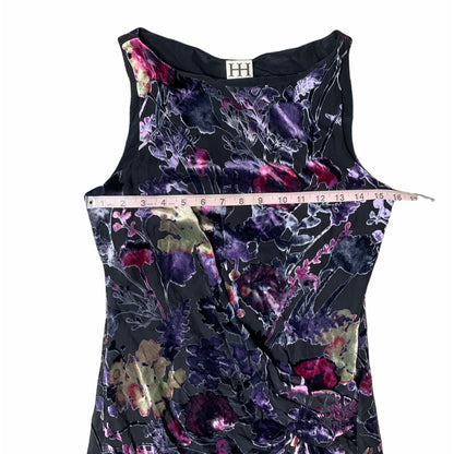 Boho Sleeveless Floral Velvet Burnout Dress