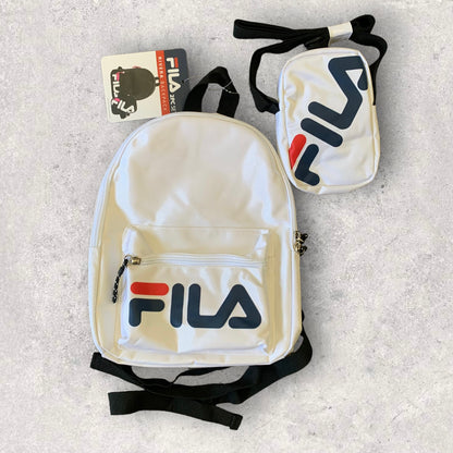 FILA White Logo Rivera Mini Backpack & Crossbody Set