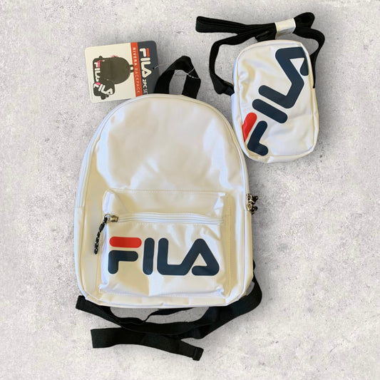 FILA White Logo Rivera Mini Backpack & Crossbody Set
