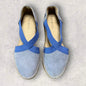 Talbots Leather Criss Cross Blue D’Orsay  Espadrille Flats Women’s Size 7
