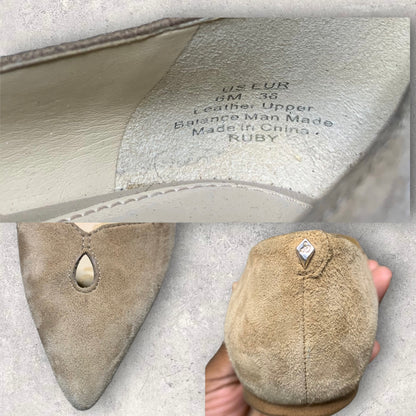 Sam Edelman Suede Oatmeal Ruby Pointed Flats Women’s Size 7.5