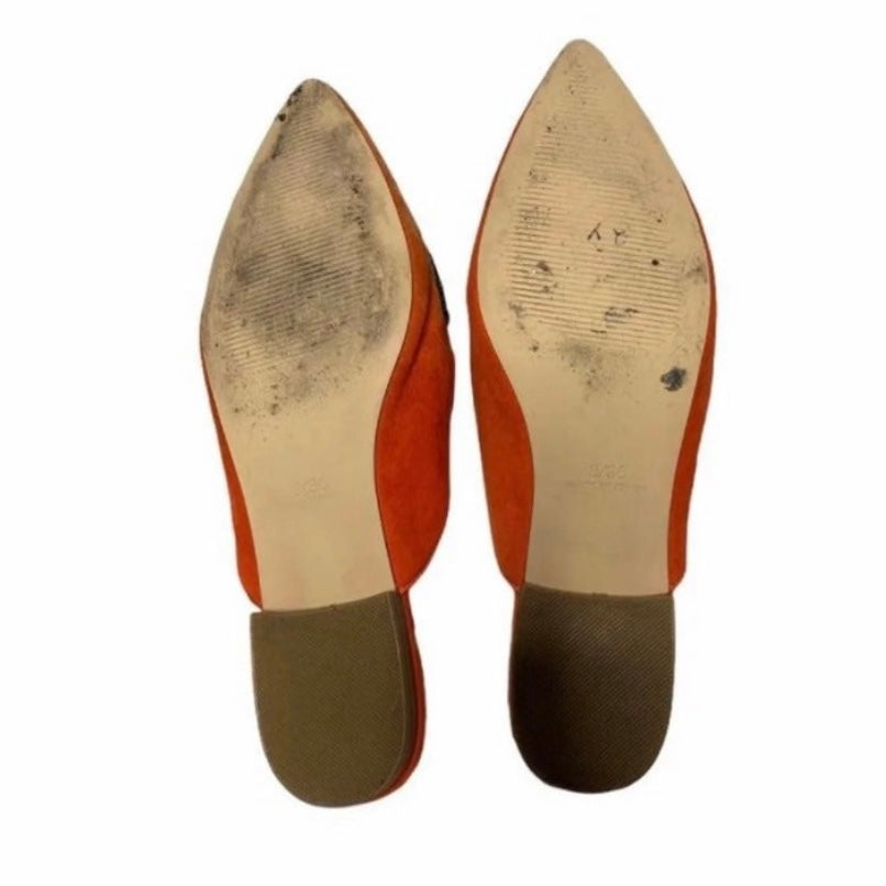 Topshop Embellished Orange Mule Slides