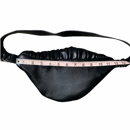 Women's Black Ruched Quilted Crossbody Bag