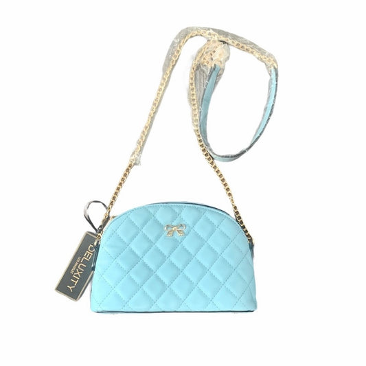 Pale Blue Quilted Gold Chain Mini Bag
