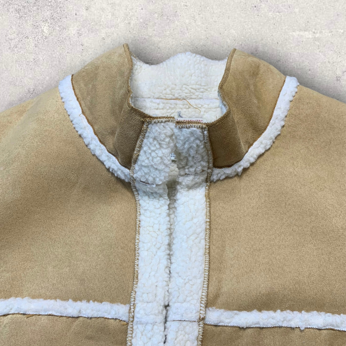 Y2K Suede Sherpa Vest in Cappuccino Women’s Size XL