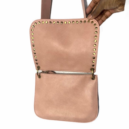Pink Georgia Double Pouch Studded Long Strap Bag