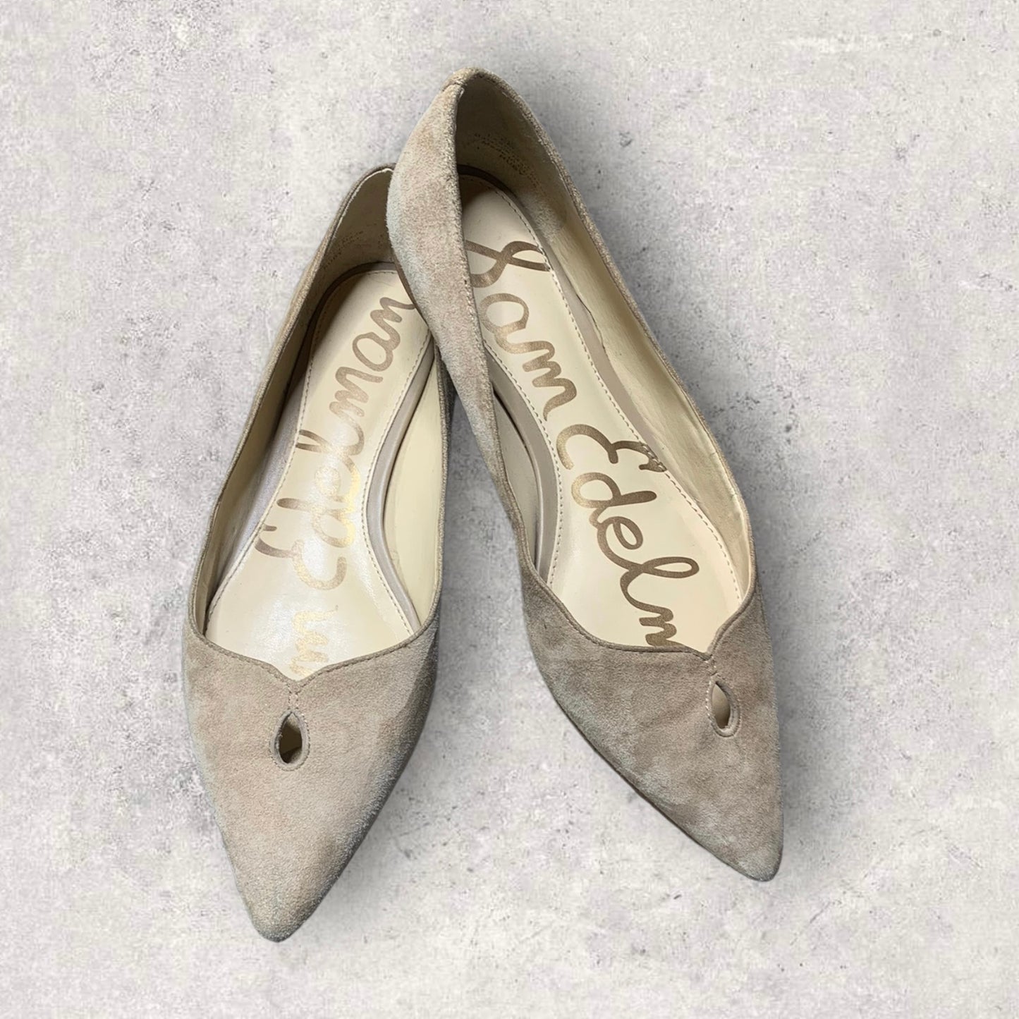 Sam Edelman Suede Oatmeal Ruby Pointed Flats Women’s Size 7.5