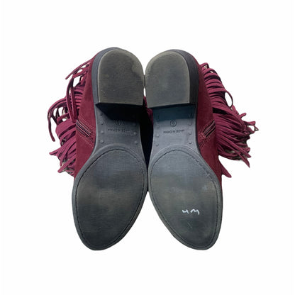 Burgundy Fringe Ankle Booties