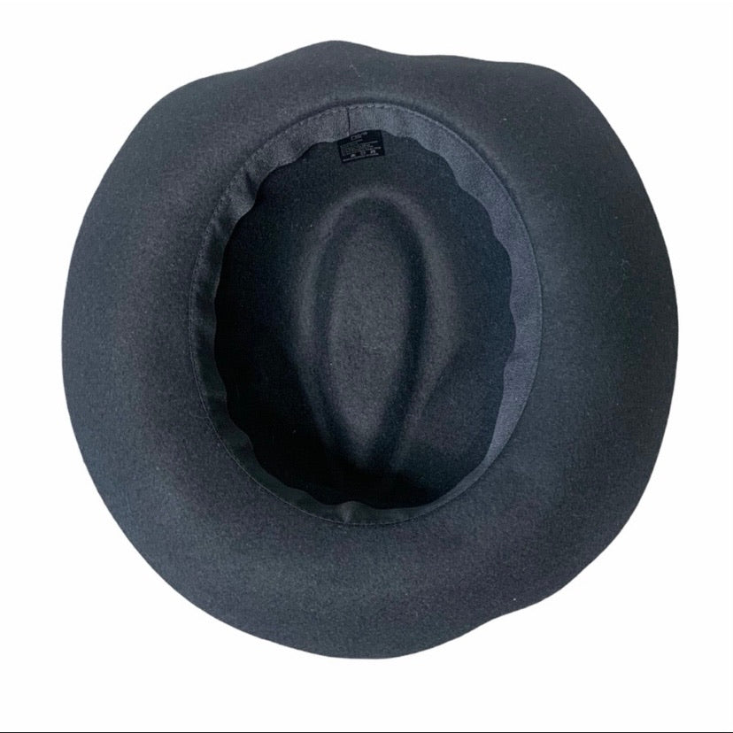 Women's Black Braided Wool Fedora Felt Hat