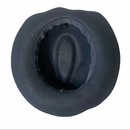 Women's Black Braided Wool Fedora Felt Hat