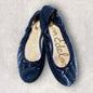 Sam Edelman Felicia Velvet Blue Bow Ballet Flats Women’s Size 11