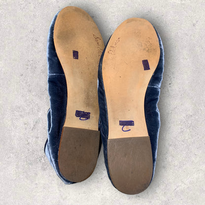 Sam Edelman Felicia Velvet Blue Bow Ballet Flats Women’s Size 11