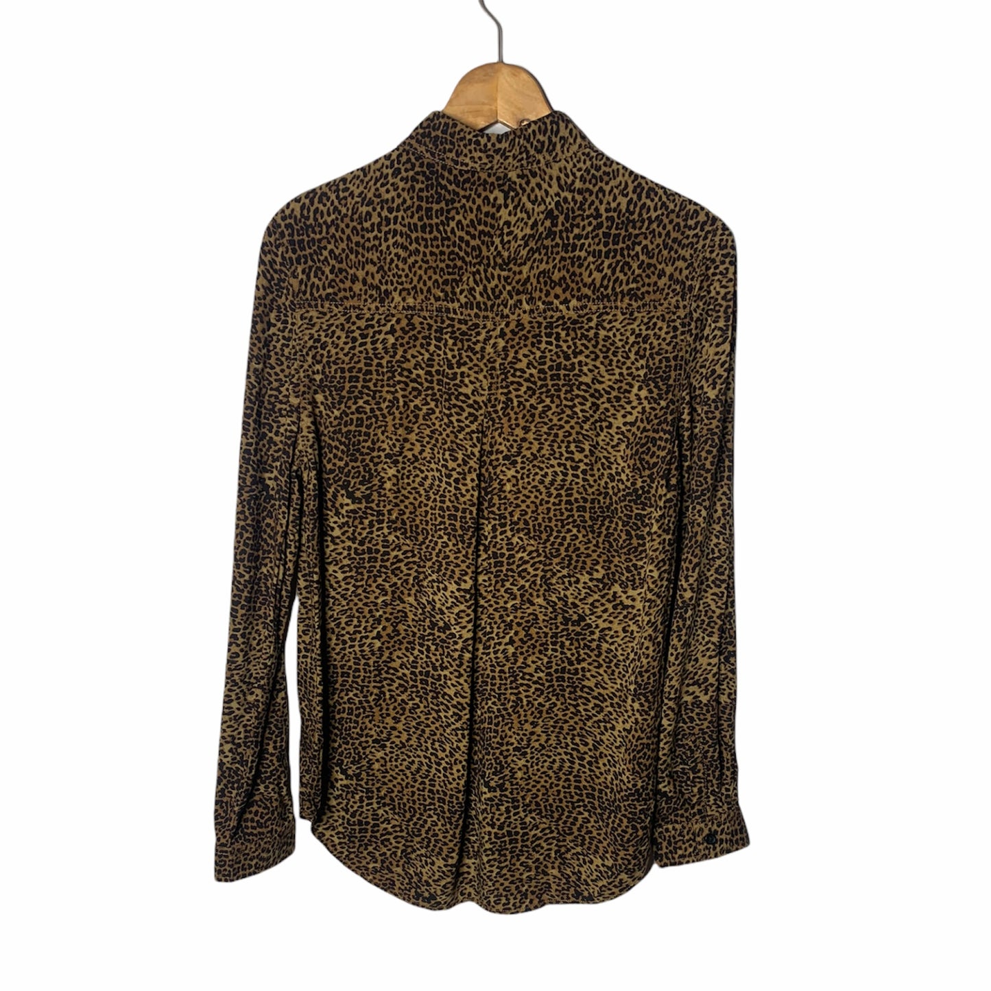 Animal Print Long Sleeve Button Up Top