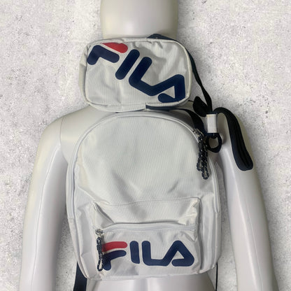 FILA White Logo Rivera Mini Backpack & Crossbody Set
