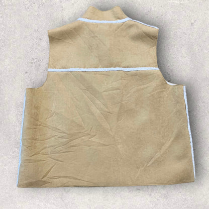 Y2K Suede Sherpa Vest in Cappuccino Women’s Size XL