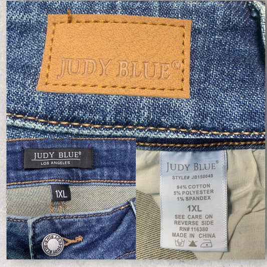 J udy Blue Amaya High Rise Distressed Bermuda Shorts Women’s Size 1X