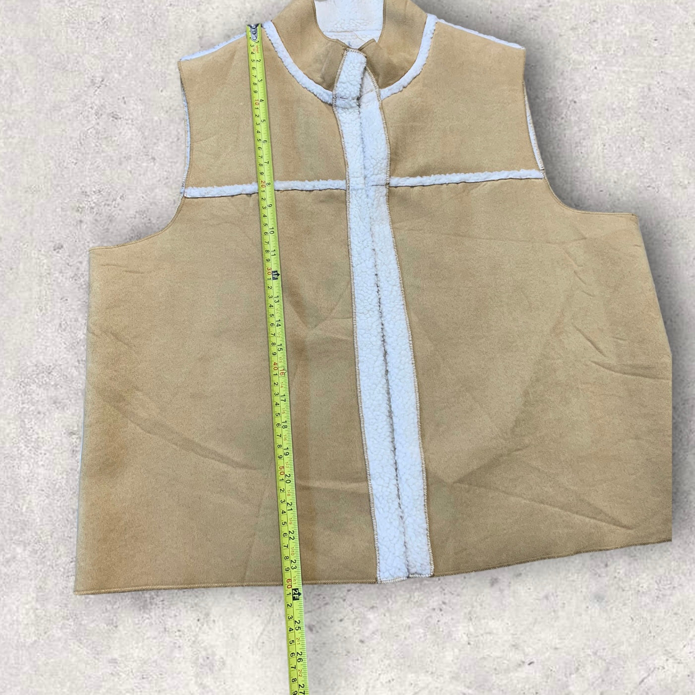 Y2K Suede Sherpa Vest in Cappuccino Women’s Size XL